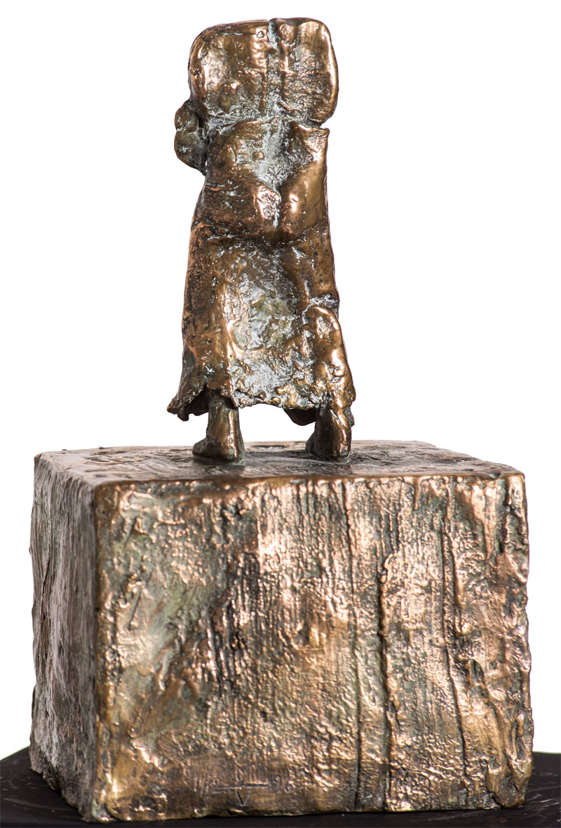 Gebrochene Frau, Skulptur aus Bronze